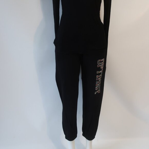 NWT Lauren Moshi Black (Item- 305) 2 Pc Set Crystal Optimist Top/M Jogger/XS - Picture 10 of 15